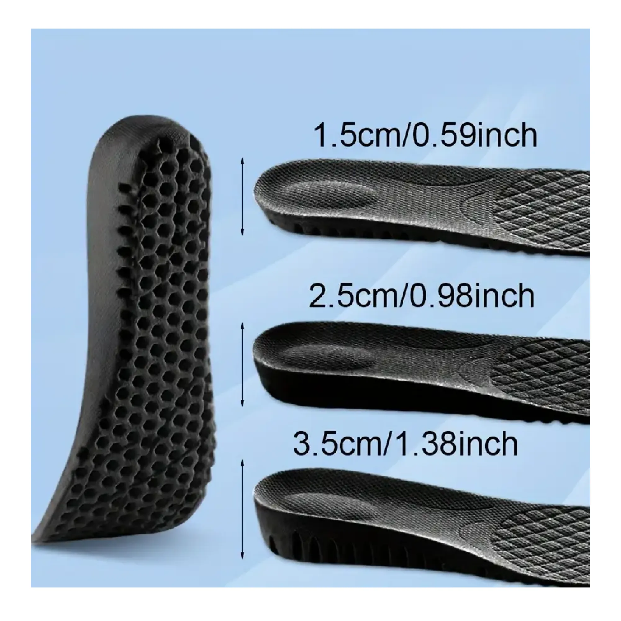 1Pair Breathable Comfortable Inner Heightening Insoles For Women & Men