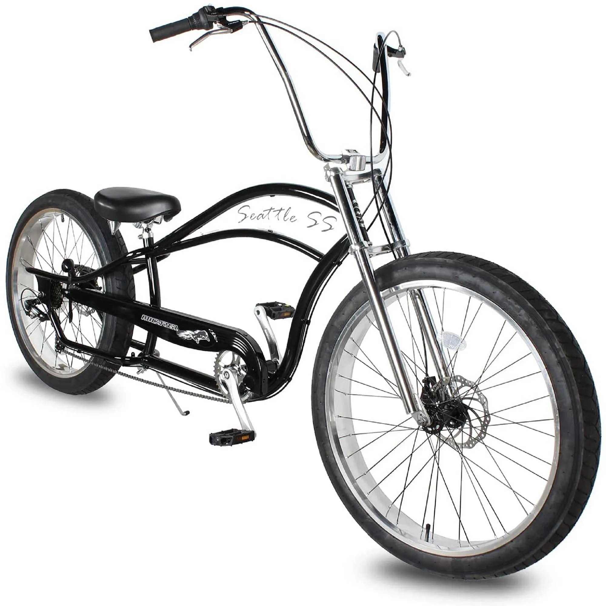 26" Micargi Seattle SS 7-Speed Stretch Cruiser Bicycle