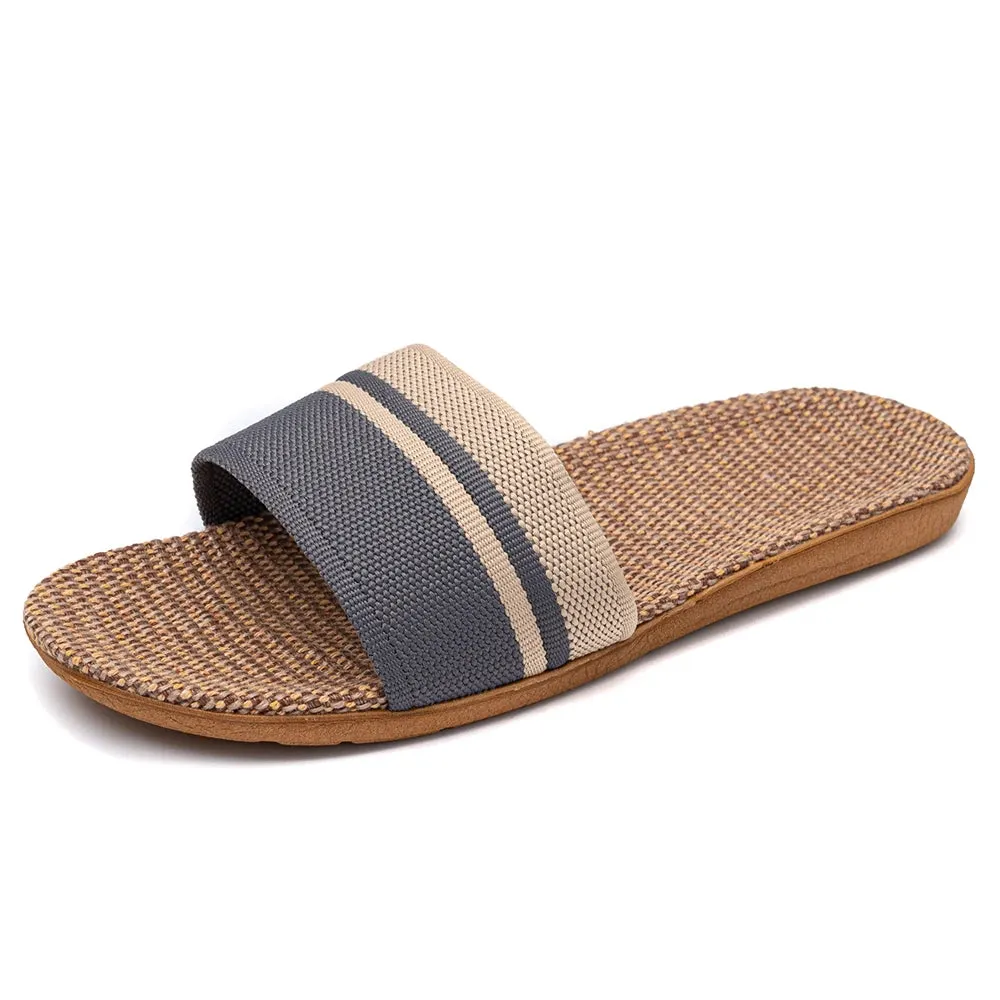 36-45 Plus Size Women'S Slippers Flat Sandals Linen Lightweight Casual Summer Slippers Women For Home Free Shipping