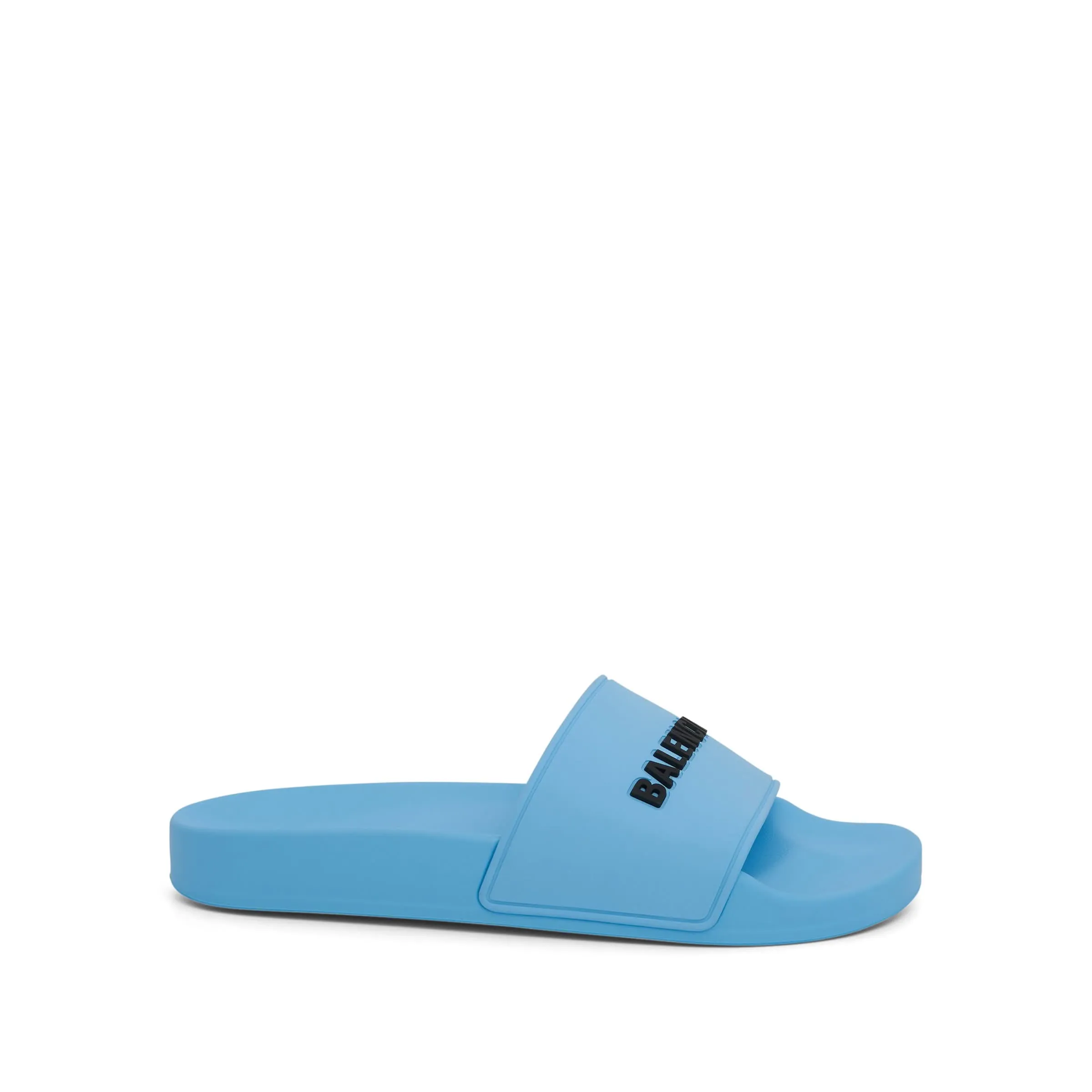 3D Logo Pool Slide Sandal in Sky Blue/Black