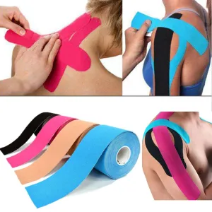 5M Waterproof Breathable Cotton Kinesiology Tape Sports Elastic Roll Adhesive Muscle Bandage