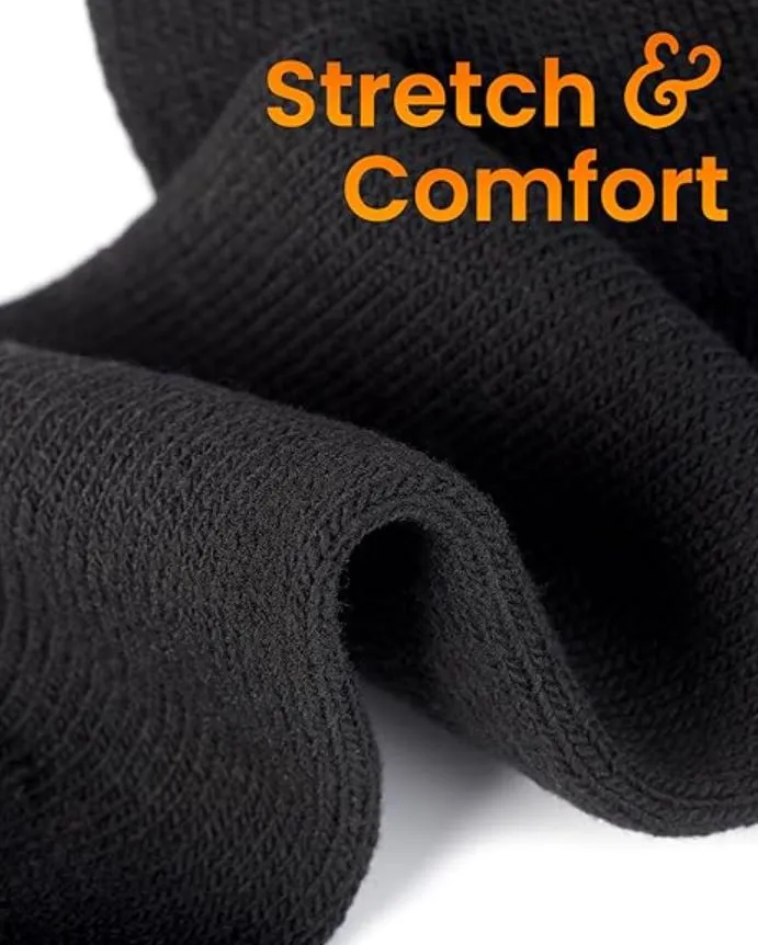 9 Pairs Mens Heavy Duty Winter Hiking Thermal Cotton Crew Work Socks - Black / Navy / Charcoal