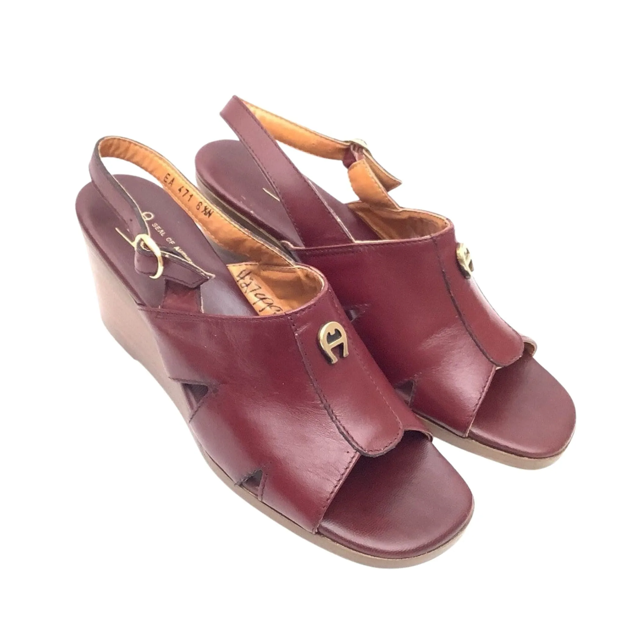 Aigner Oxblood Wedges