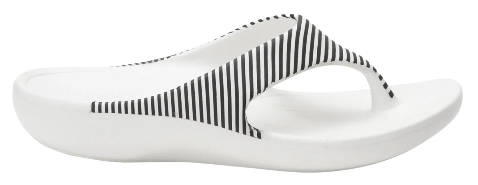 Alegria Womens Ode Flip Flop Thongs - Stripes