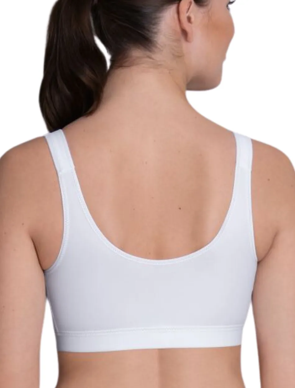 Anita Firm Support Front Closure Sports Bra, White | White Front Closure Sports Bras | Front Fastening Sports Bras