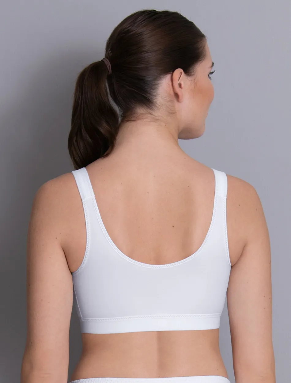 Anita Firm Support Front Closure Sports Bra, White | White Front Closure Sports Bras | Front Fastening Sports Bras