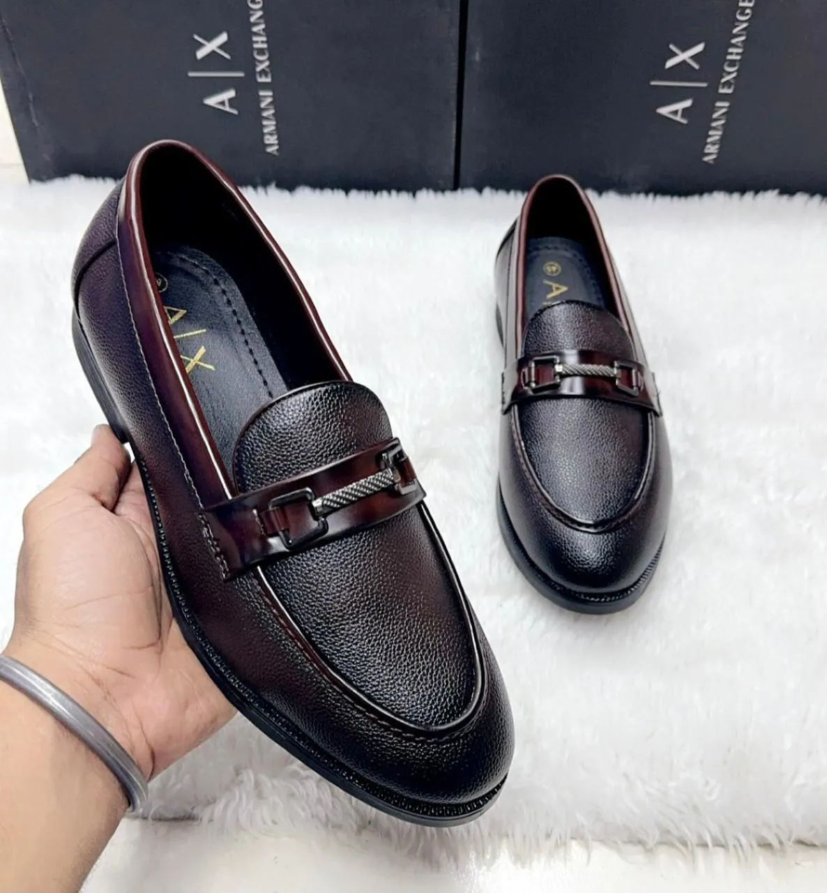 ARMANI Leather Loafers.