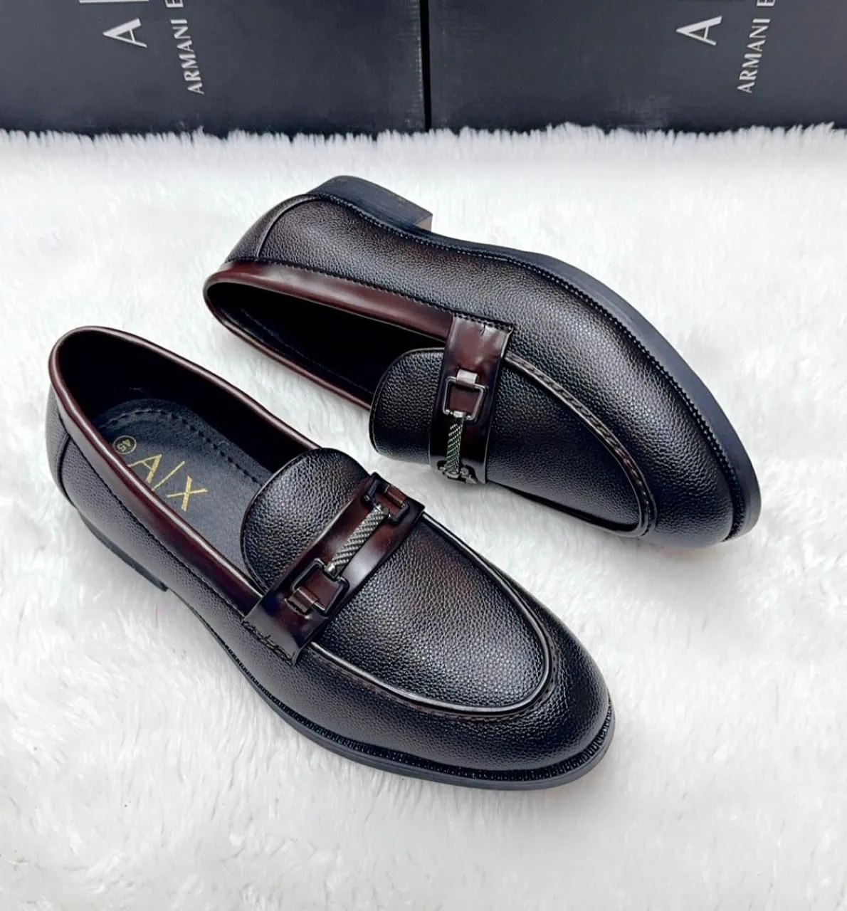 ARMANI Leather Loafers.