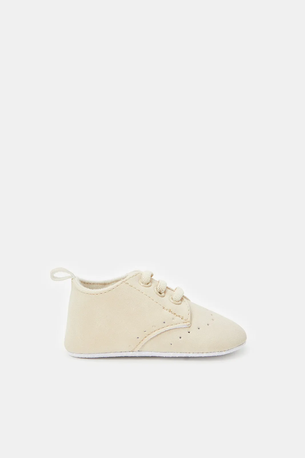 Baby Beige High-Top Pram Shoes