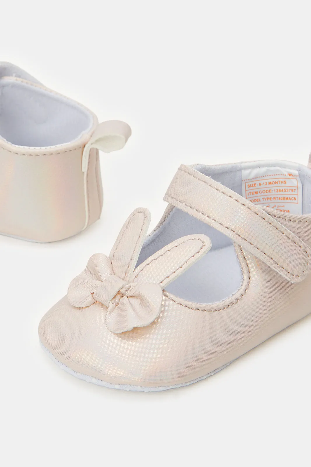 Baby Pink Bow Pram Shoes