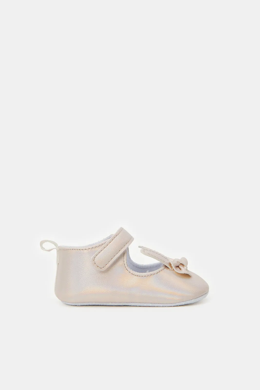 Baby Pink Bow Pram Shoes