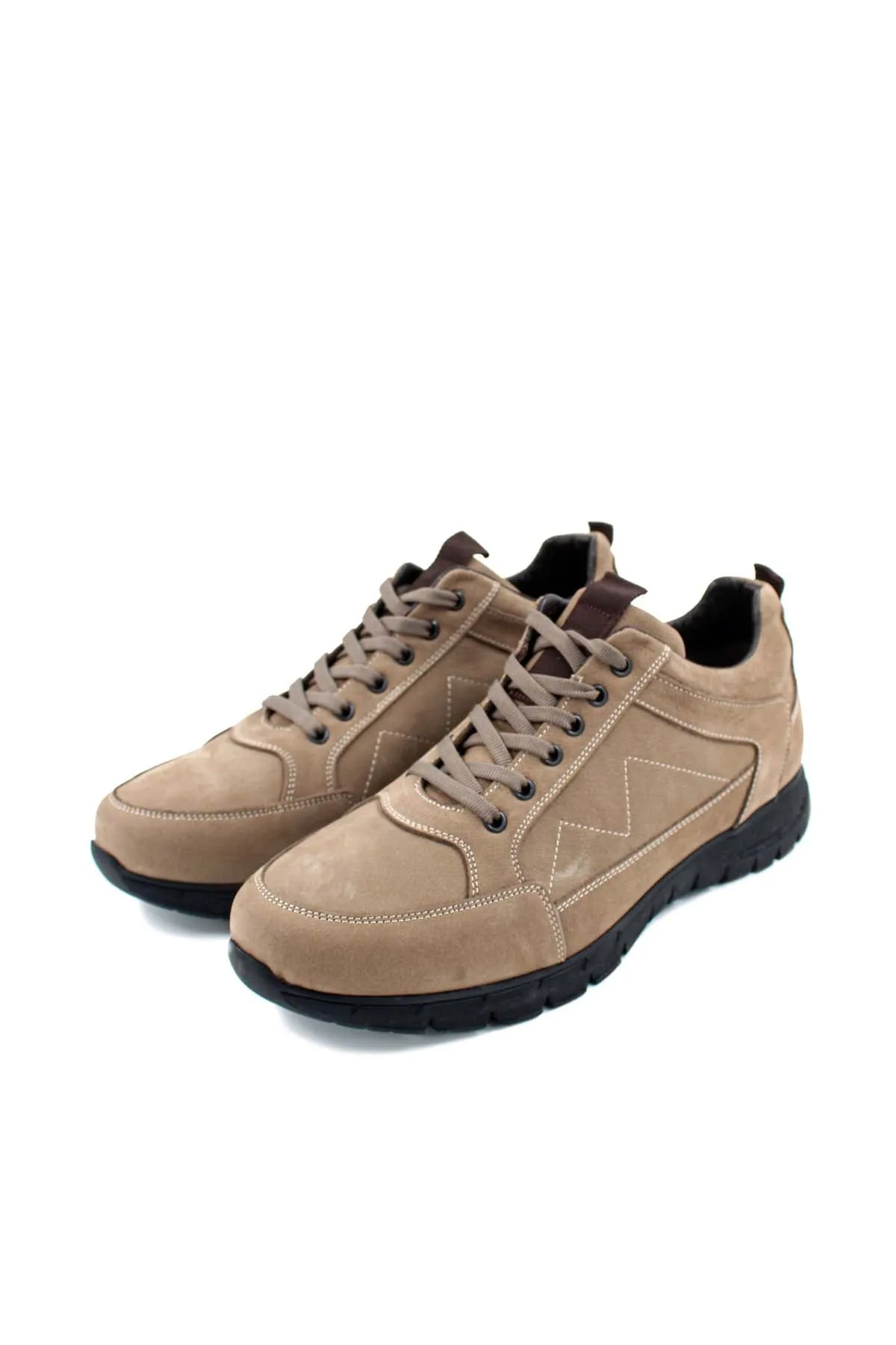 Beige Suede Trail Sneakers-Wessi