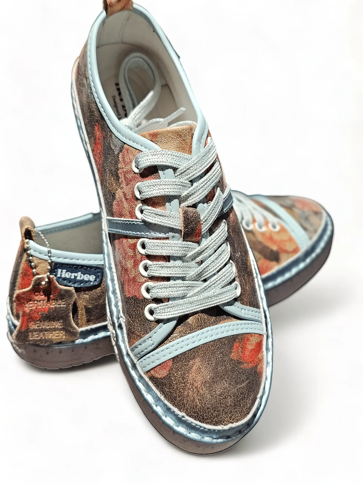 BLACK ROSE ANNIE SHOES LINEN TRIMS BABY BLUE