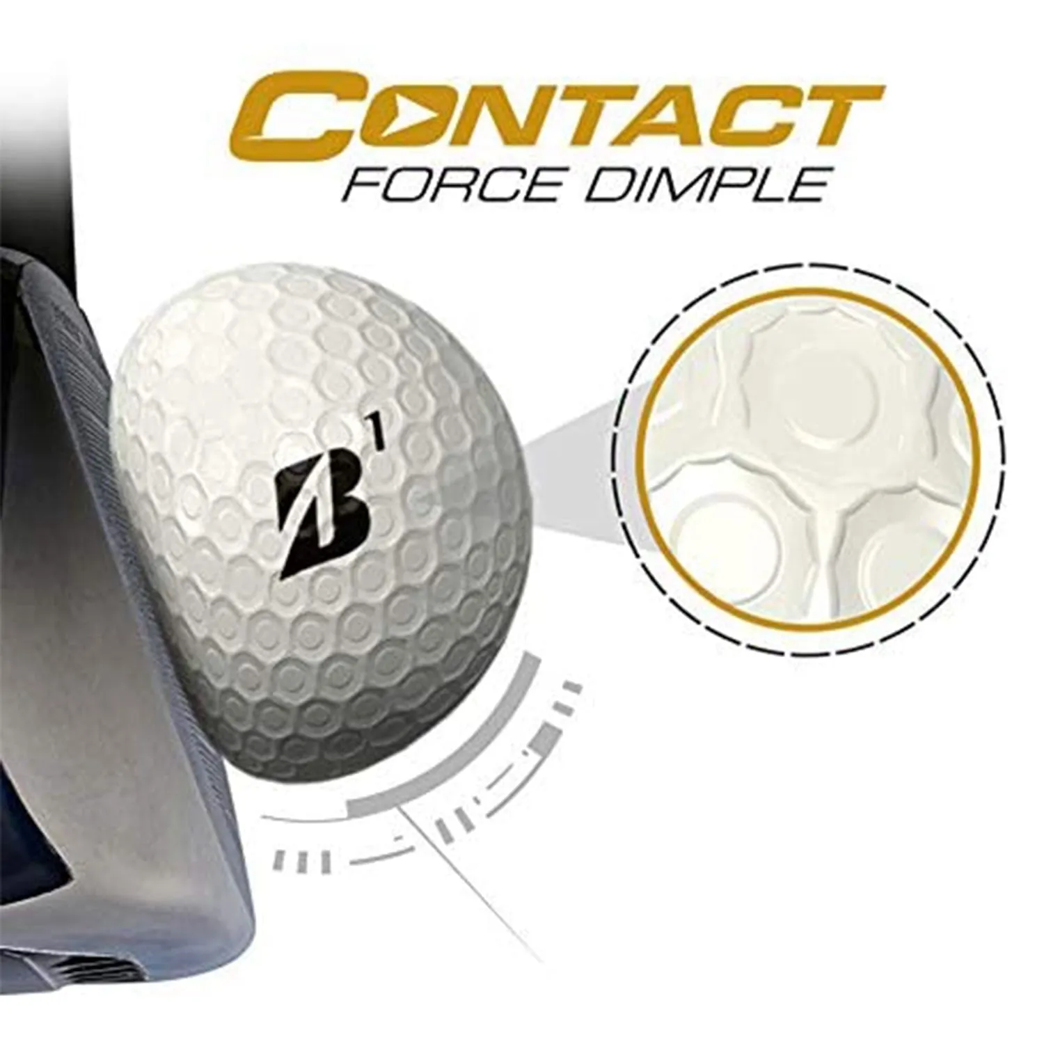 Bridgestone e12 CONTACT Golf Balls w/ Contact Force Dimples, White, 12 Pack