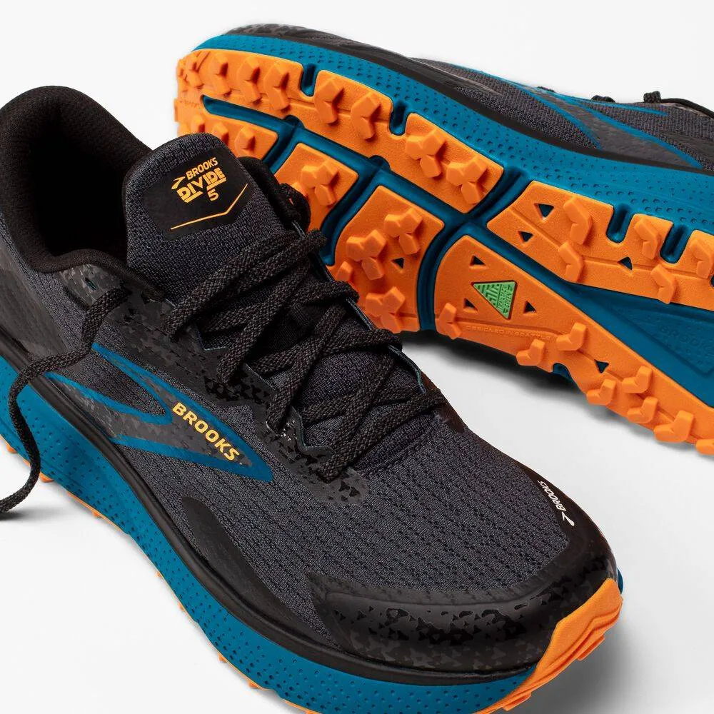 Brooks Divide 5 (Mens) - Ebony/Blue Sapphire/Orange