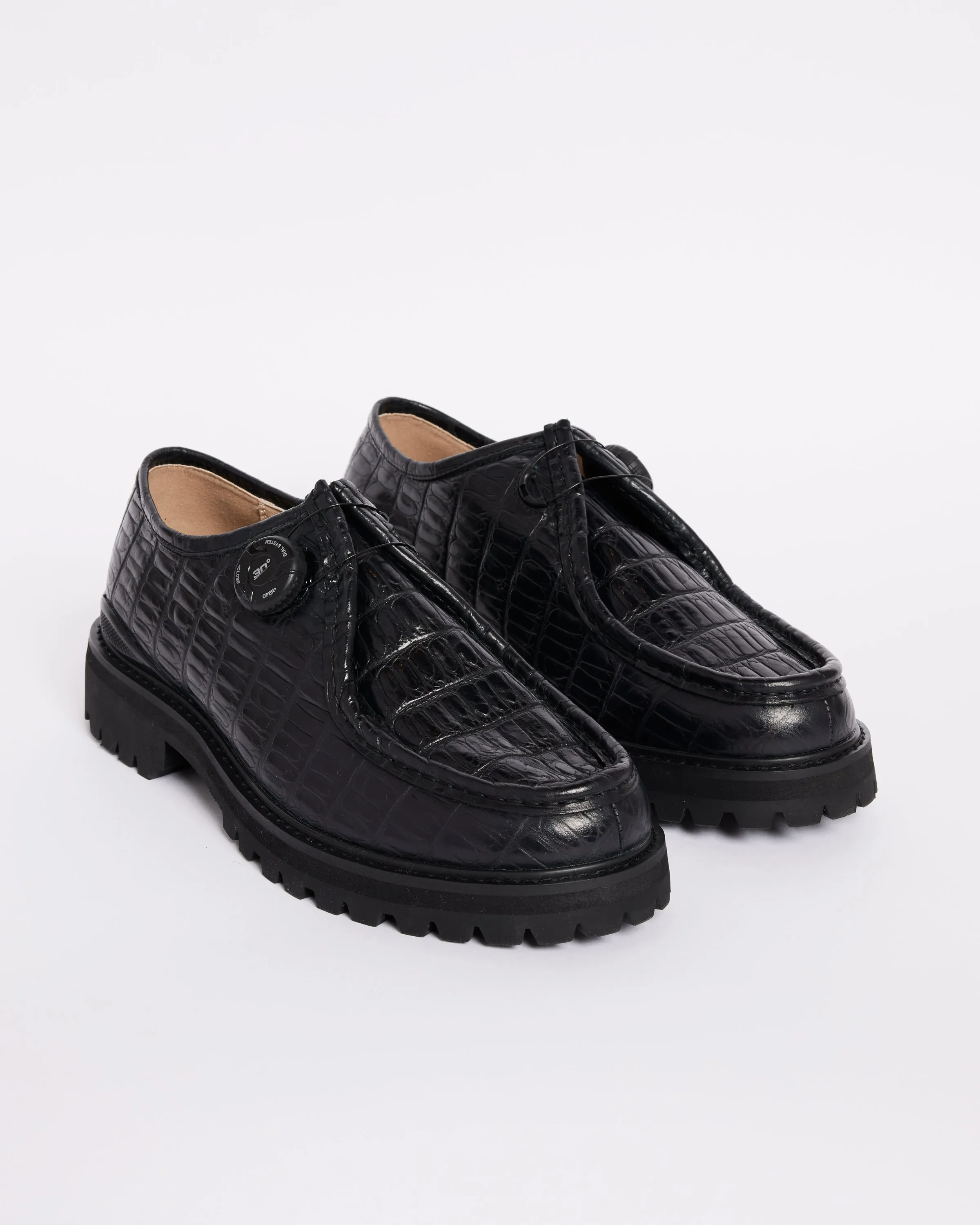 Chaussure de Marche in Alligator Noir