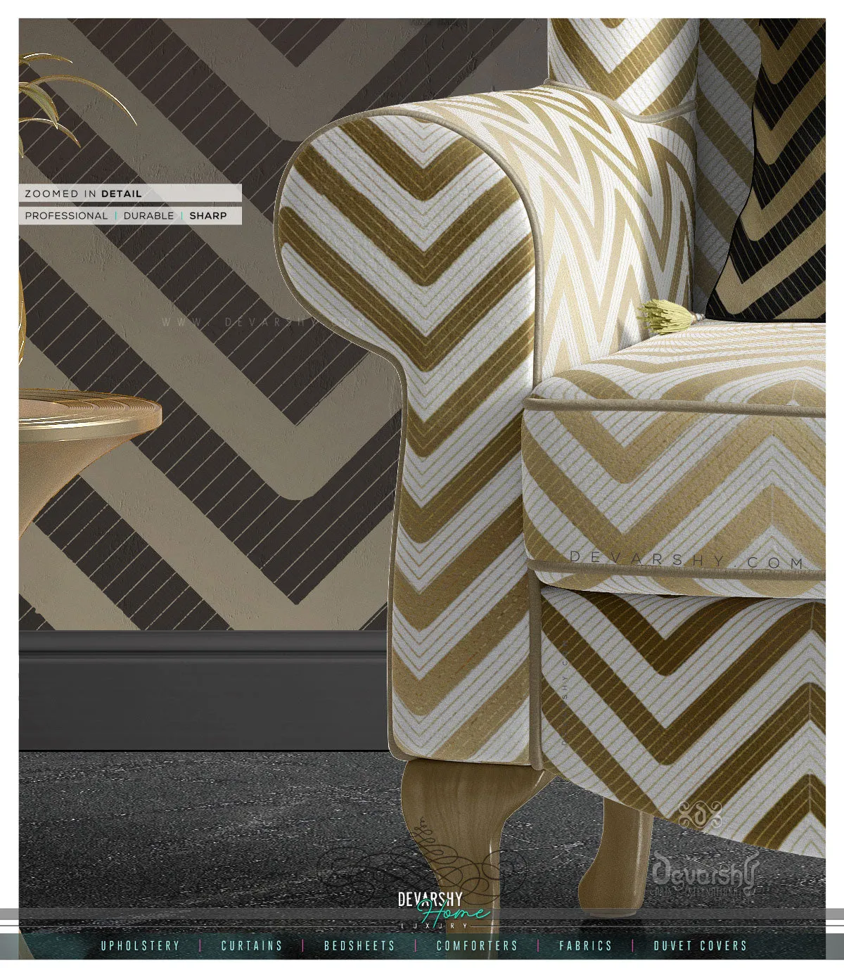 Chevron Upholstery Fabric 3meters 4 Colors & 12 Fabric Options Zigzag Pattern Furnishing Fabric by the yard | D20096