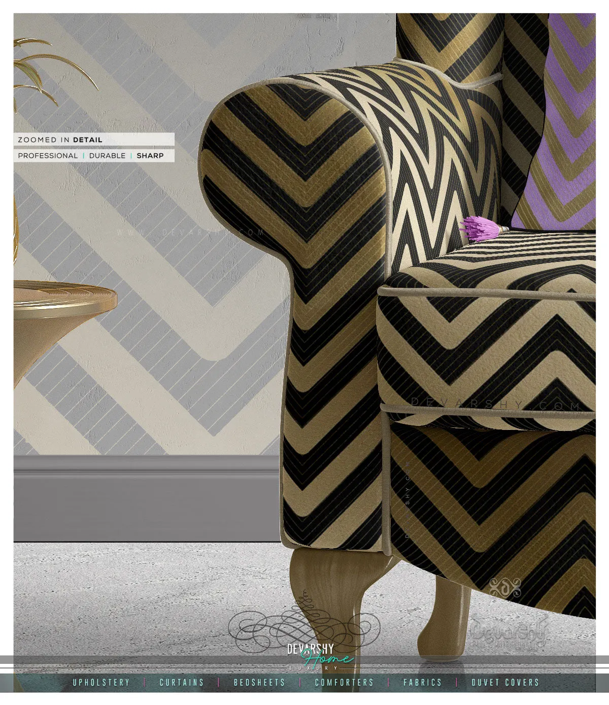 Chevron Upholstery Fabric 3meters 4 Colors & 12 Fabric Options Zigzag Pattern Furnishing Fabric by the yard | D20096