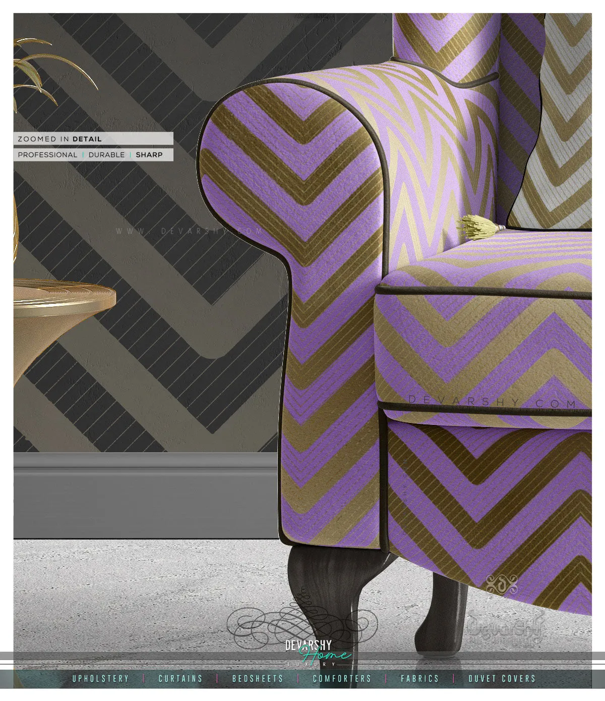 Chevron Upholstery Fabric 3meters 4 Colors & 12 Fabric Options Zigzag Pattern Furnishing Fabric by the yard | D20096