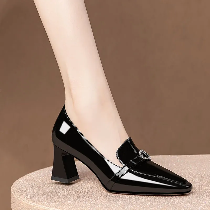 ChicLeather Non-Slip High Dress Loafers