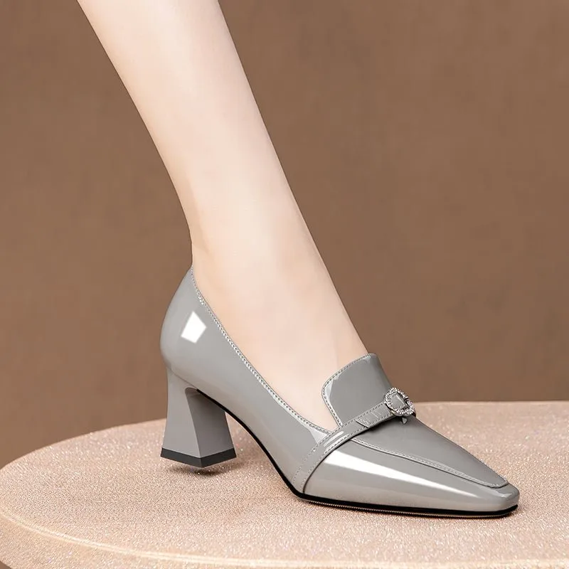 ChicLeather Non-Slip High Dress Loafers