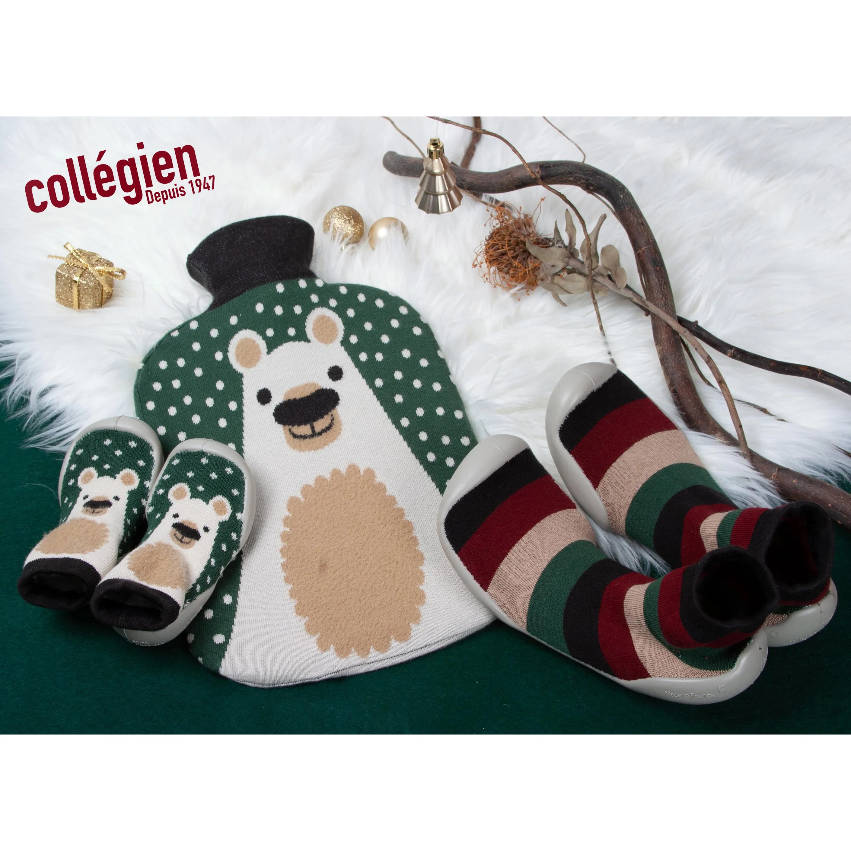 collégien Chaussettes The Bear Sock Slippers