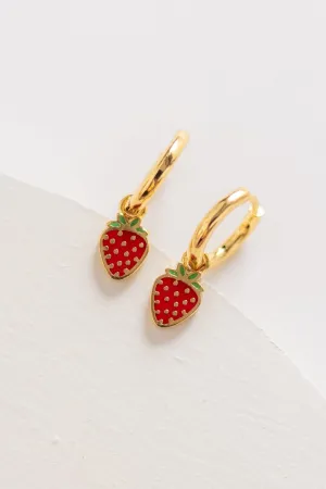 Cove Strawberry Huggie Earrings