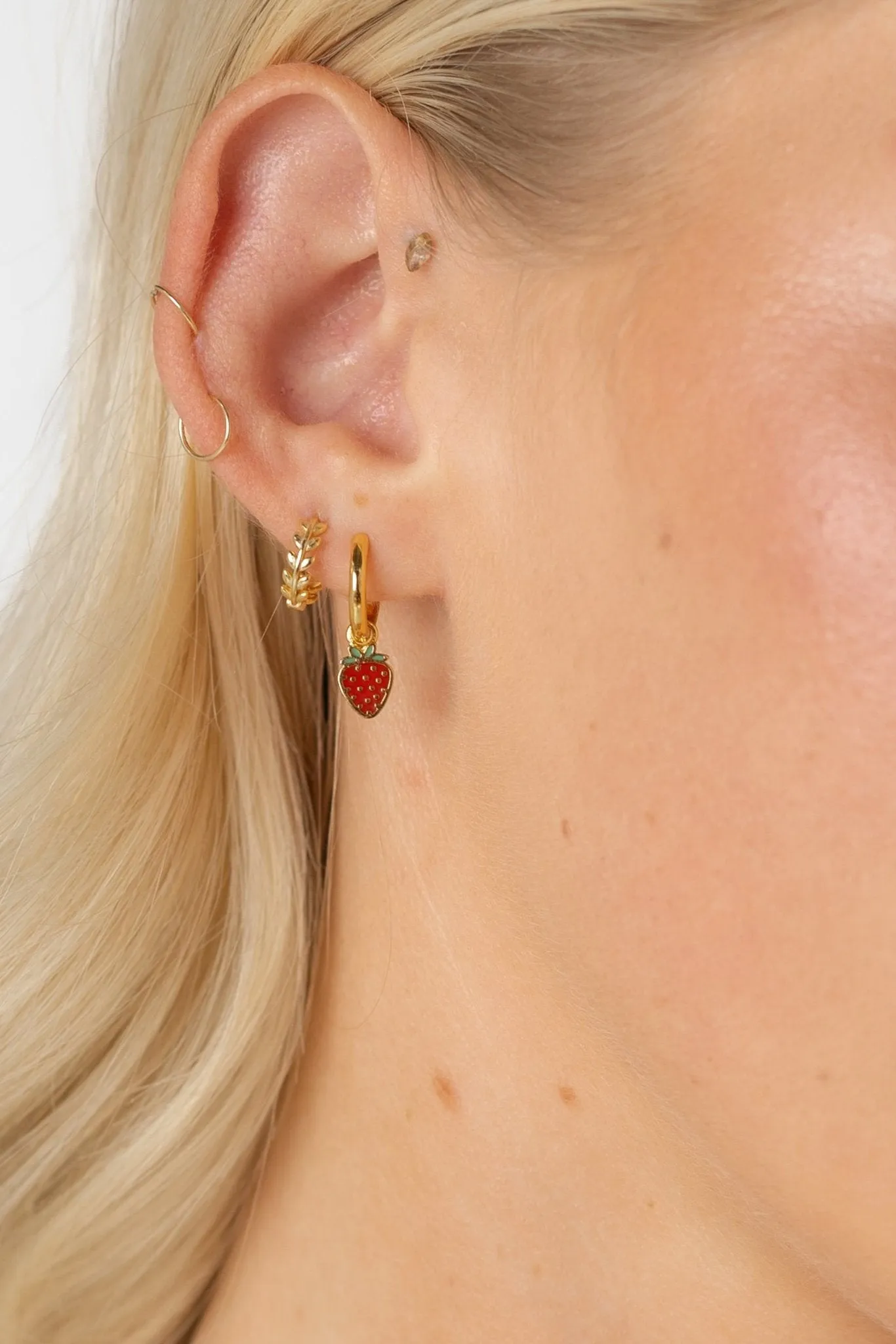 Cove Strawberry Huggie Earrings