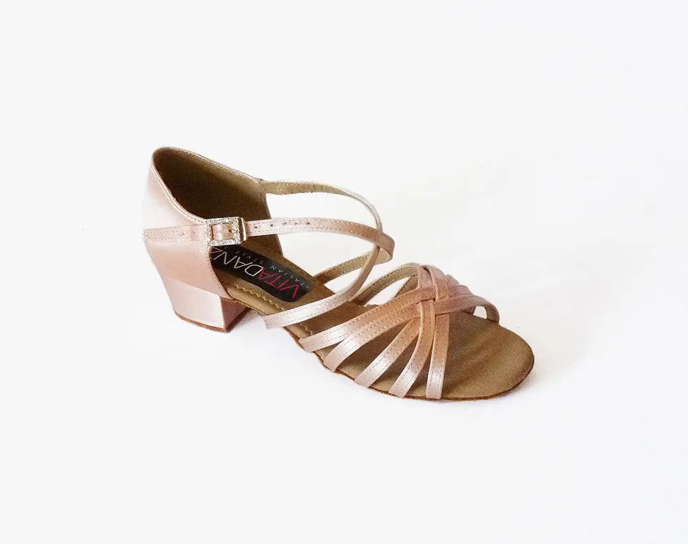 Dancelife – Vita Danza, Lidia, Flesh Tan Satin, 1.5” Cuban Heel