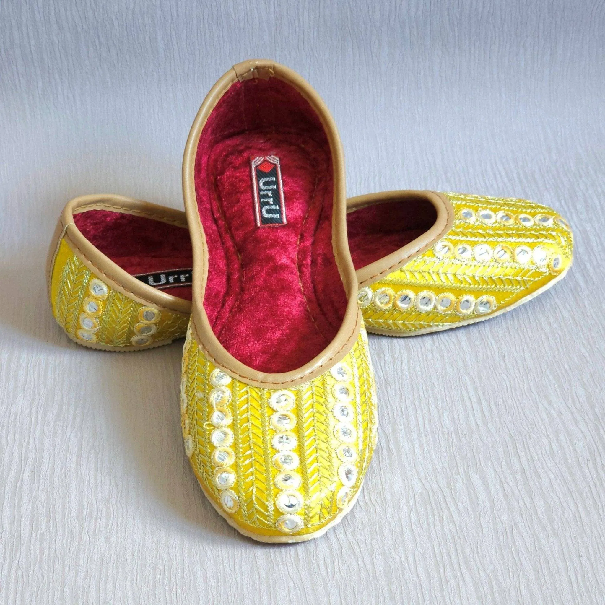 Divya - Yellow Ballerina Jutti Shoes