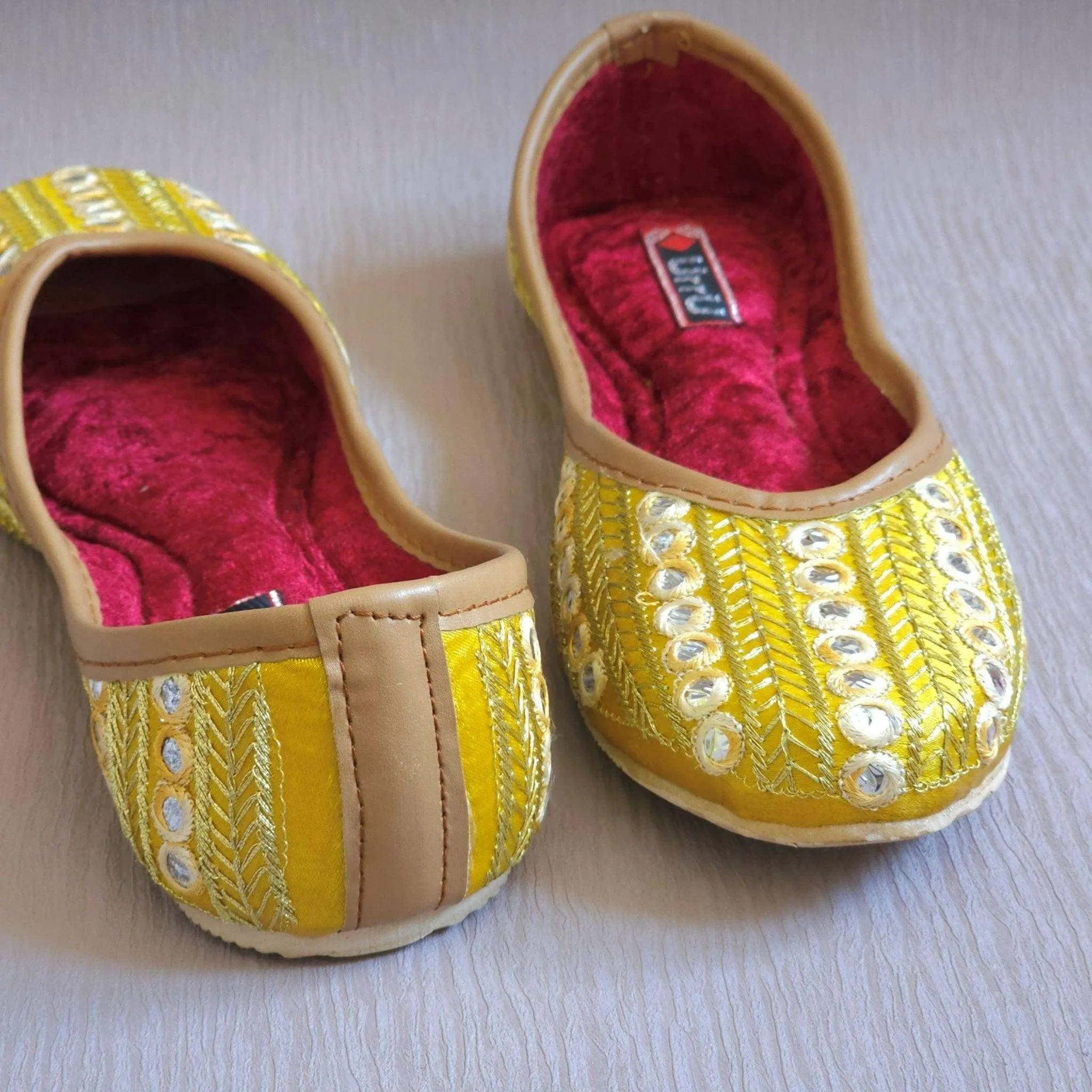 Divya - Yellow Ballerina Jutti Shoes