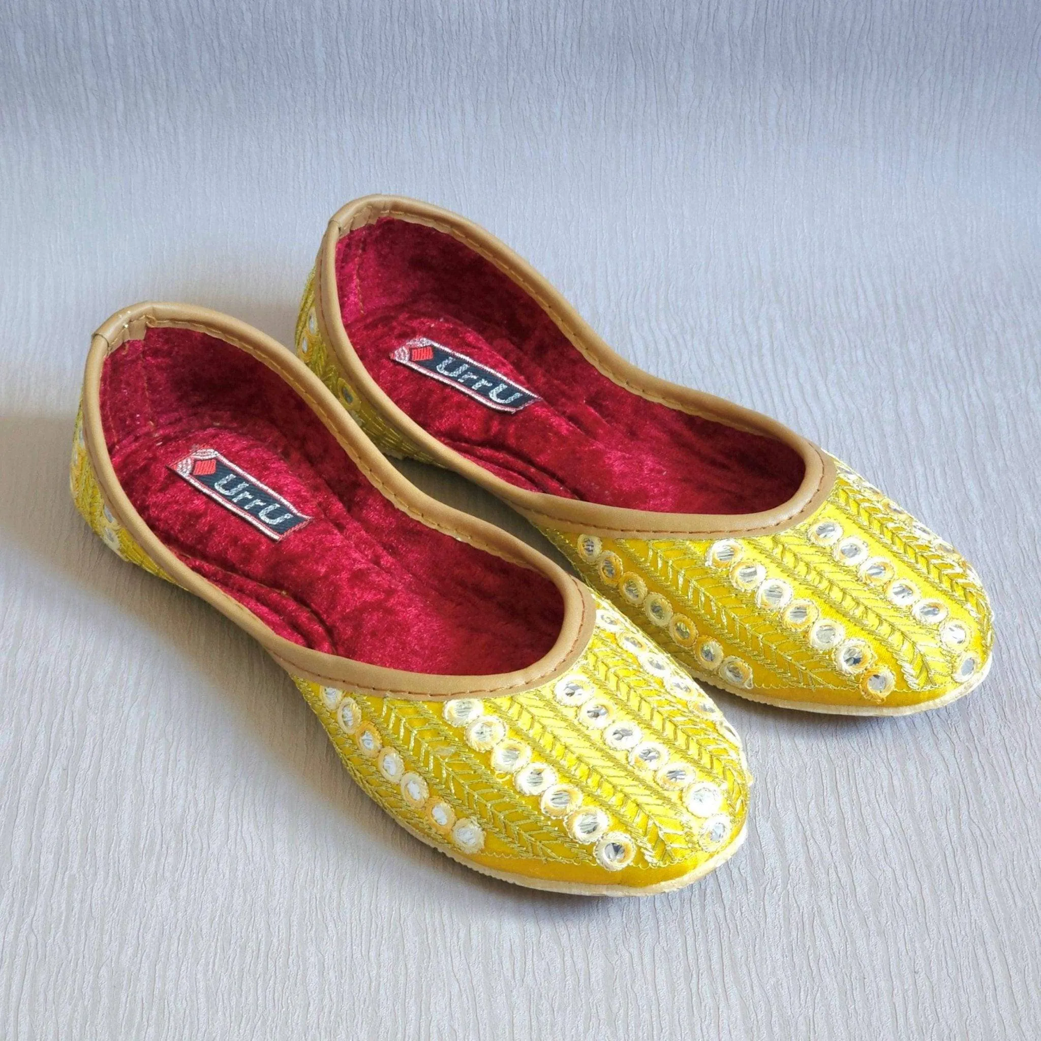 Divya - Yellow Ballerina Jutti Shoes