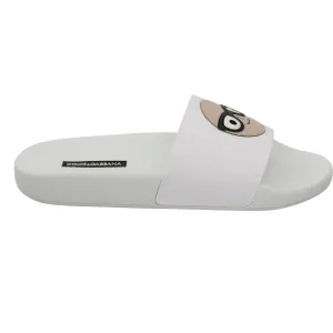 Dolce & Gabbana Chic White Slide Sandals - Luxury Summer Footwear