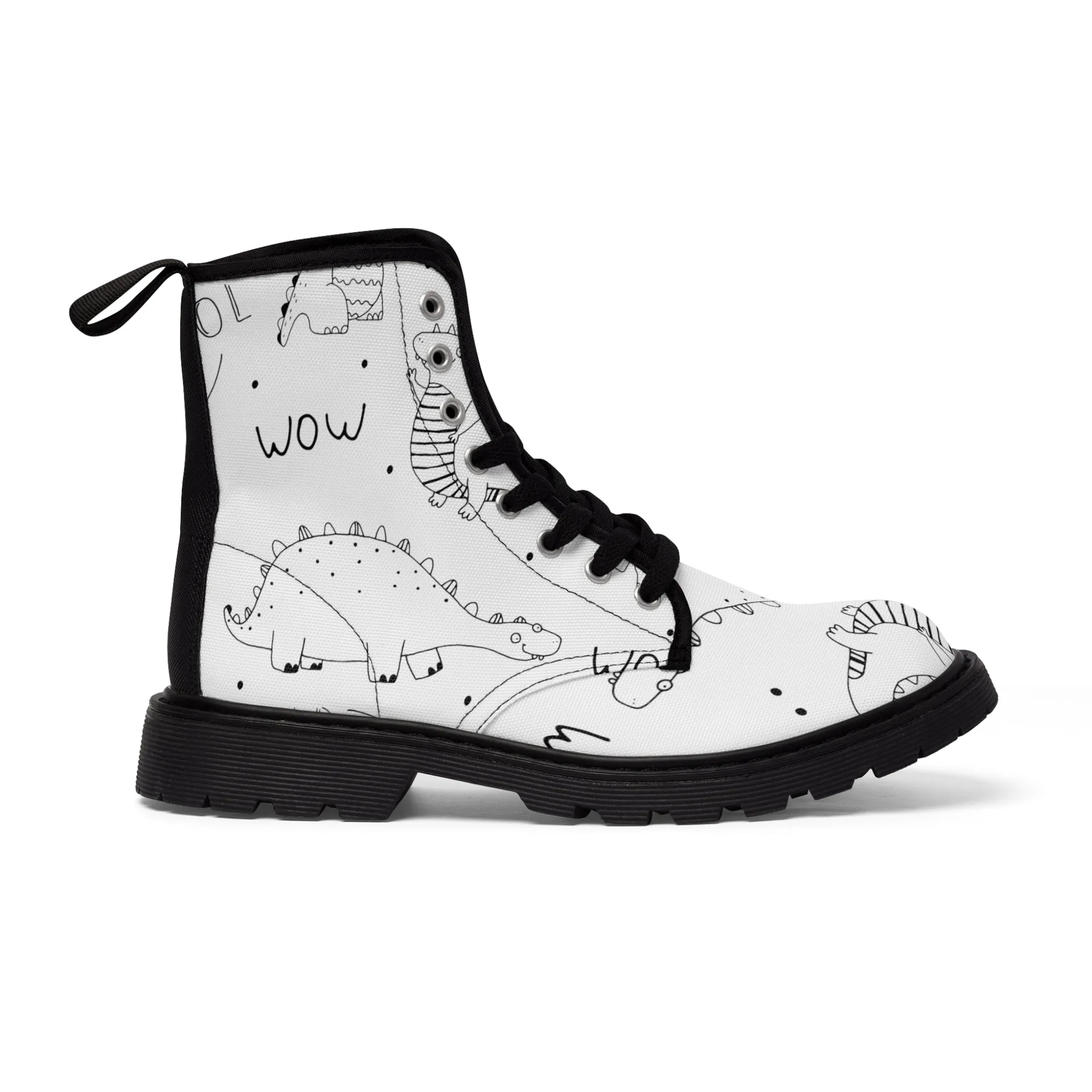 Doodle Dinosours - Inovax Woman's Canvas Boots