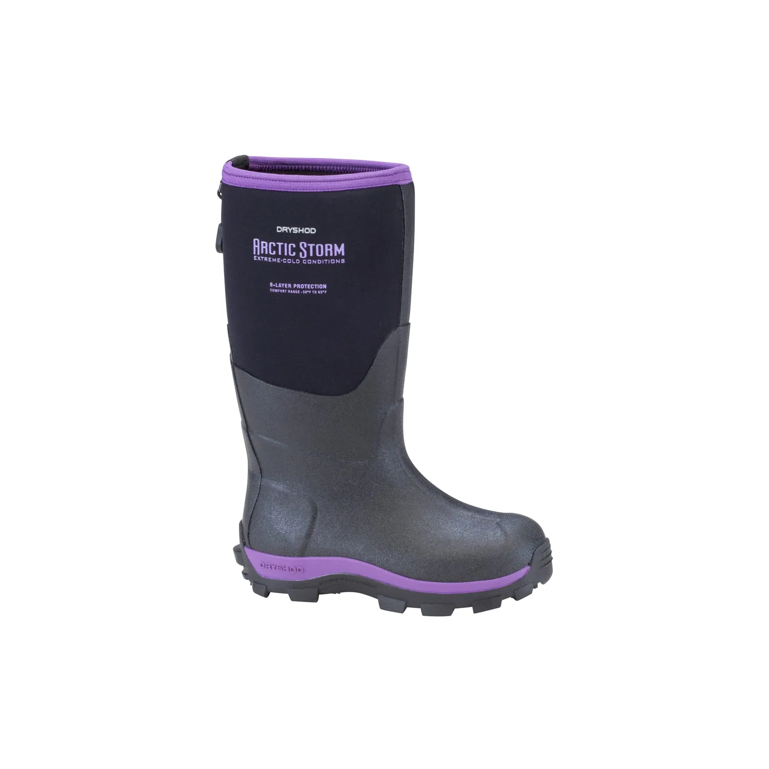 Dryshod Arctic Storm Kids Childrens Foam Black/Purple Winter Boots