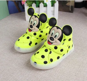 Fashion boys girls luminous sneaker Minnie children flashing kids led lighting child casual shoes