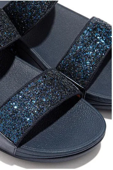 Fitflop Lulu Glitter Slides in Midnight Navy