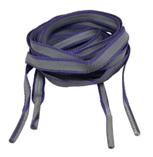 Flat Reflective Violet Shoelaces - 8mm wide