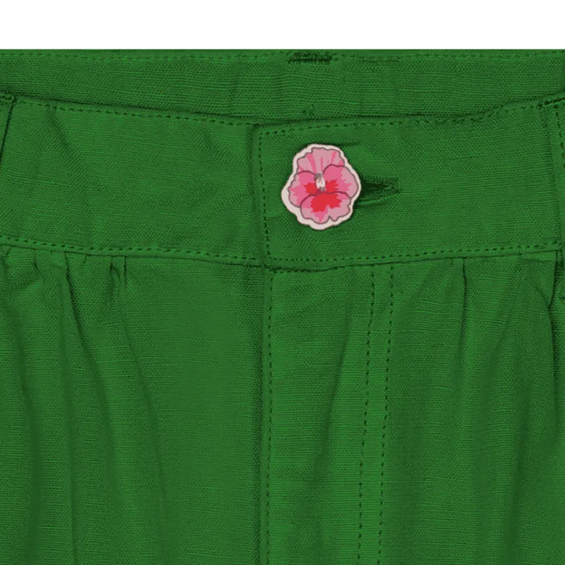 Flower Button Shorts