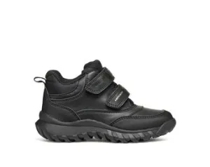 Geox: Simbyos Velcro Waterproof School Boots - Black