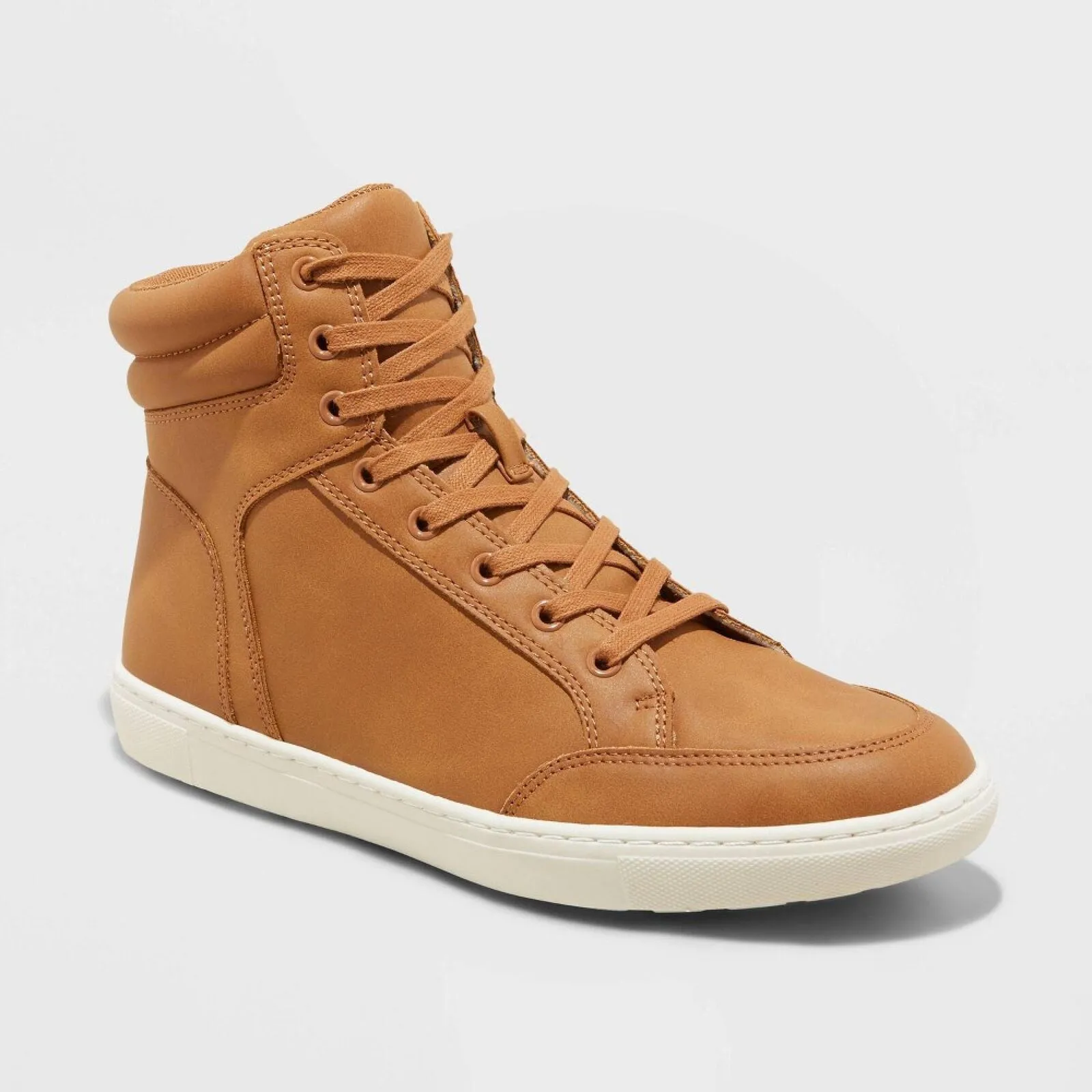 Goodfellow & Co Mens Travis High Top Sneaker Shoes 88082943 Cognac Brown 9M