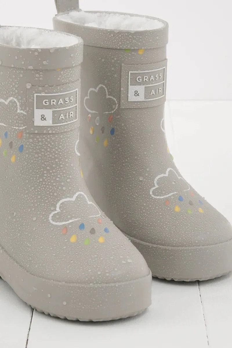 Grass & Air: Geothermal Grey Colour-Changing Kids Wellies