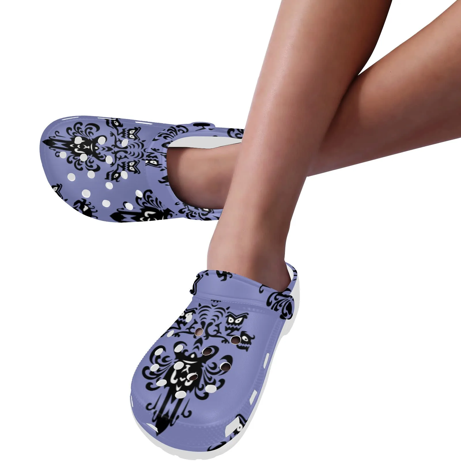 Haunted Mansion Wallpaper Foam Clogs for Adults