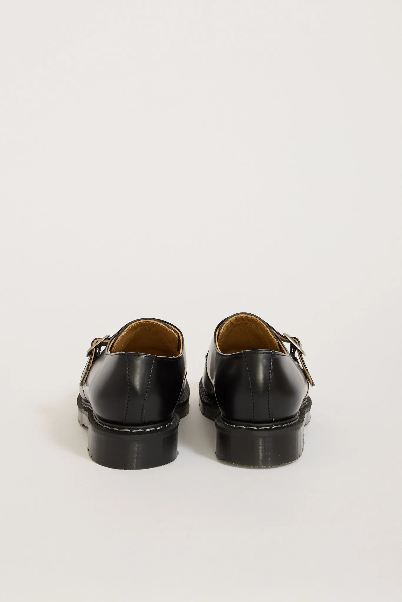 Hi Shine Single Buckle Monk Shoe Black