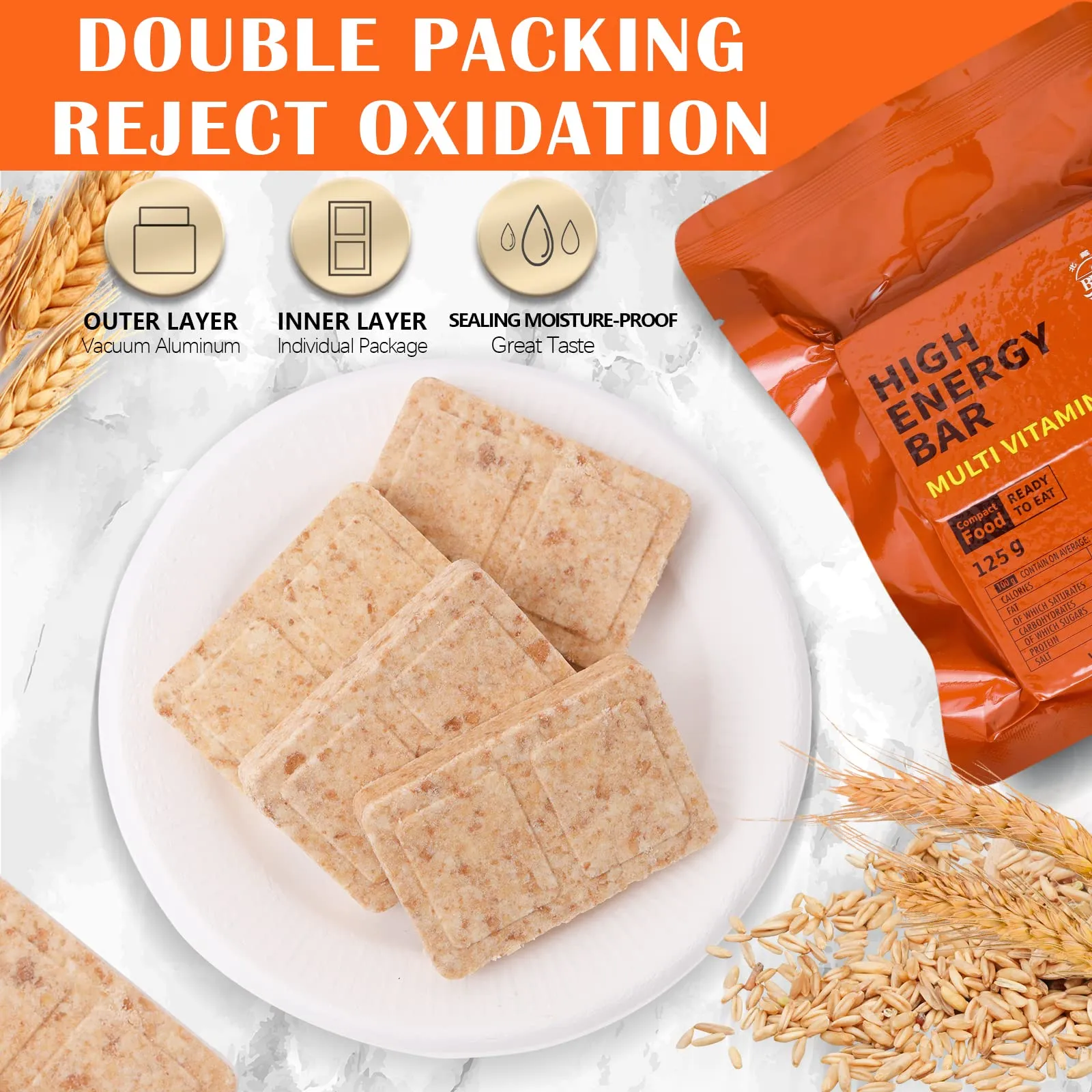 High Energy Ration Bars - Chocolate, Peanut and Multi Vitamin Flavor (Variety 3 Pack)