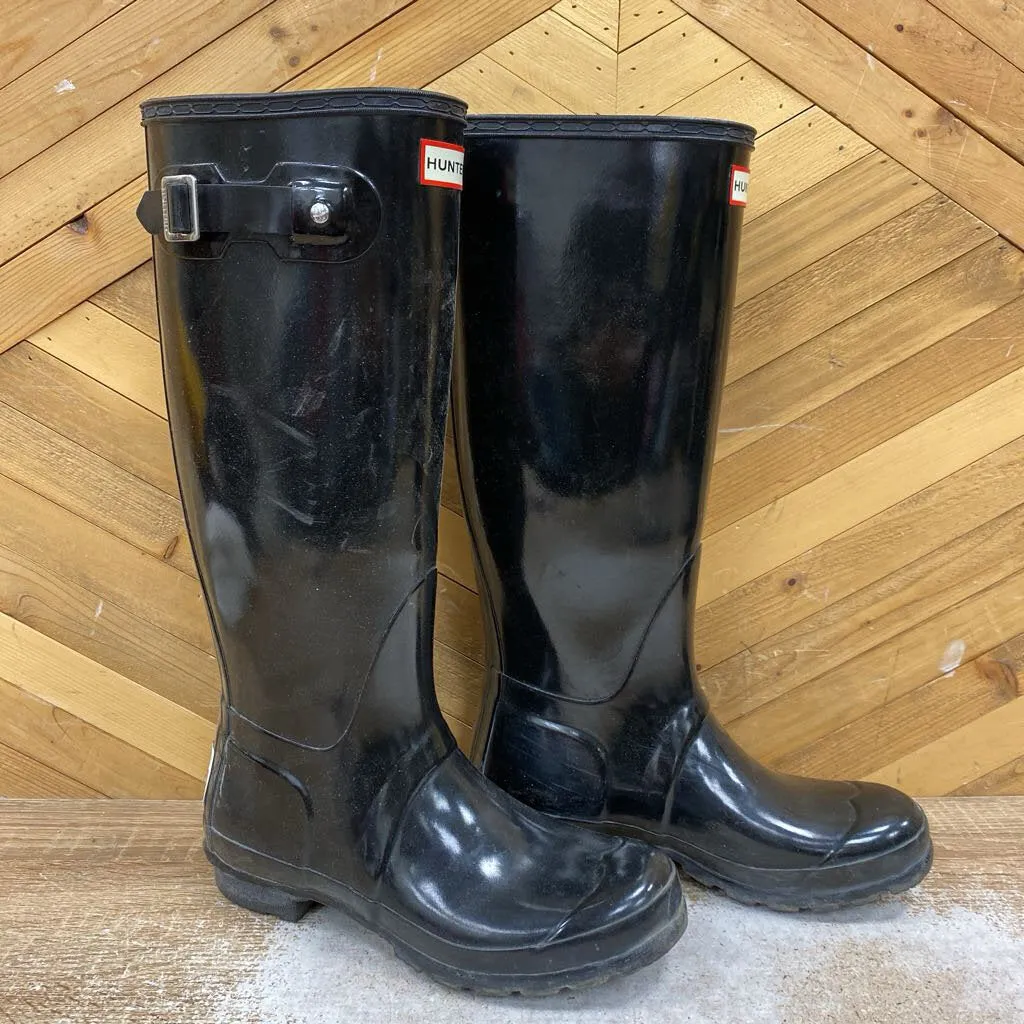 Hunter - Original Tall Rain Boots - MSRP $200: Black/White/Red-women-7