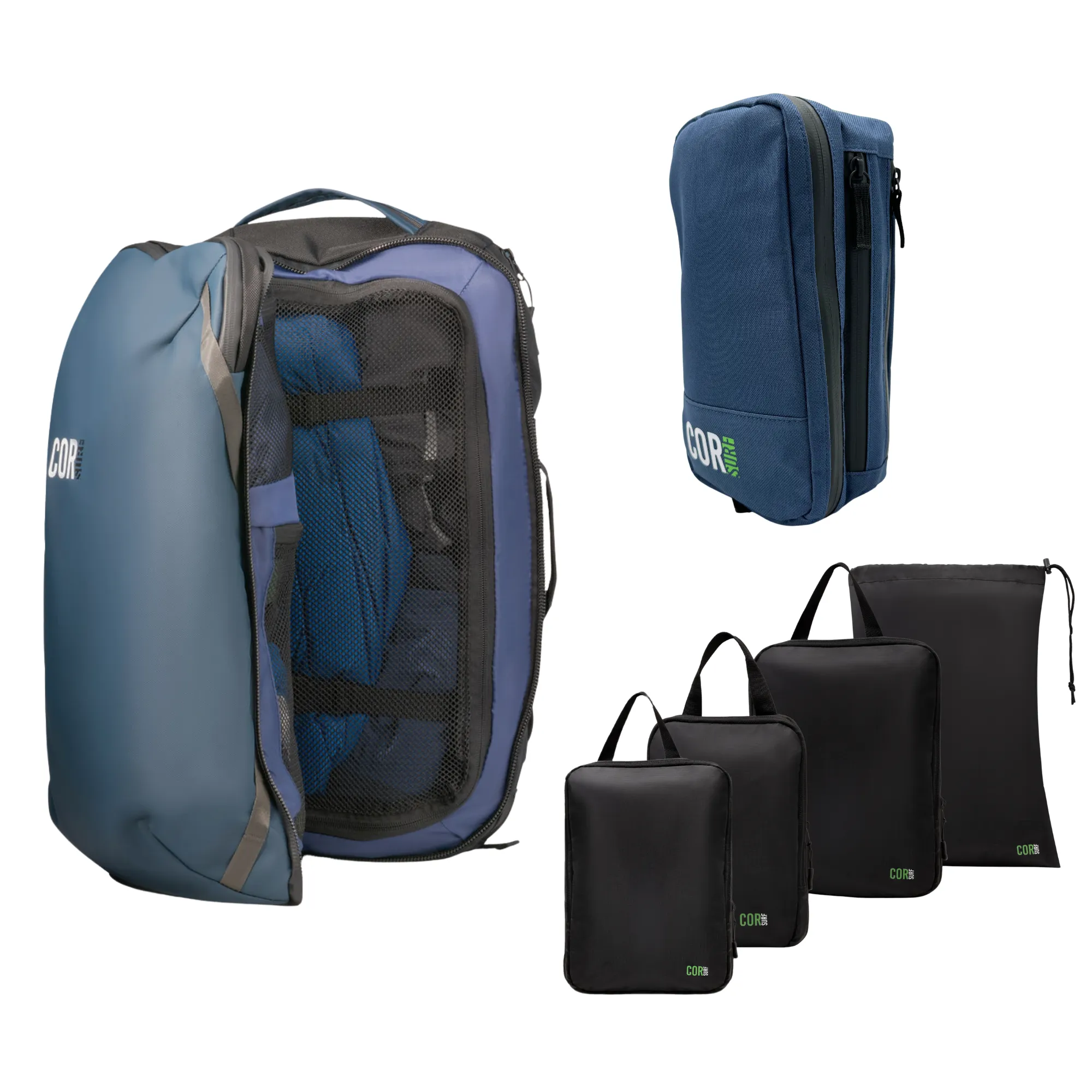 Island Hopper Travel Bundle - Backpack   Toiletry Bag   Compression Packing Cubes with YKK