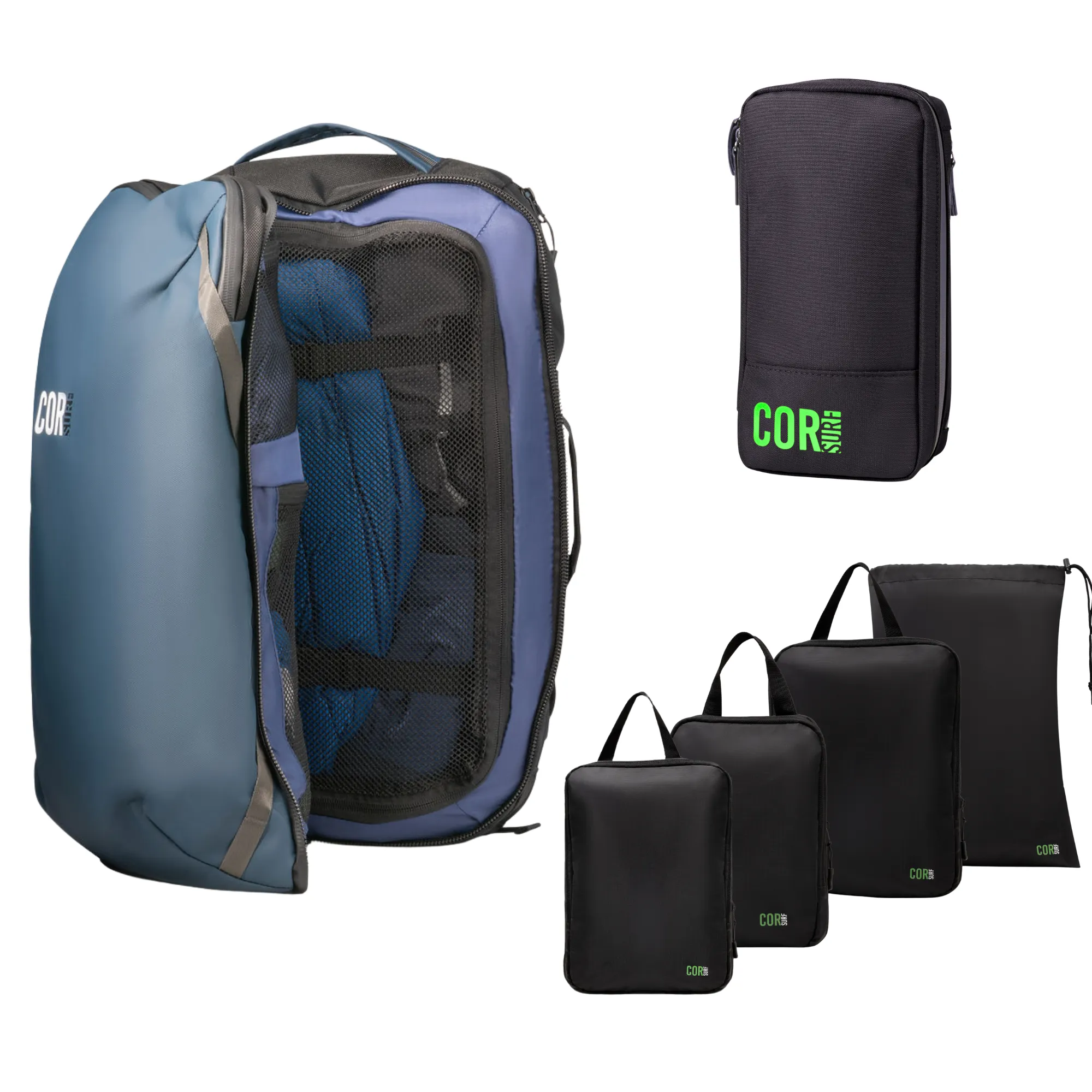 Island Hopper Travel Bundle - Backpack   Toiletry Bag   Compression Packing Cubes with YKK