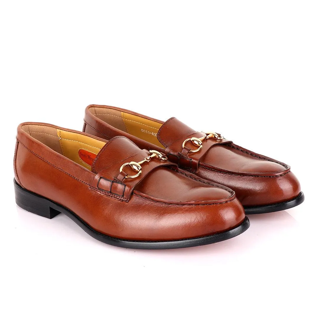 John Mendson Smooth Leather Brown Loafers