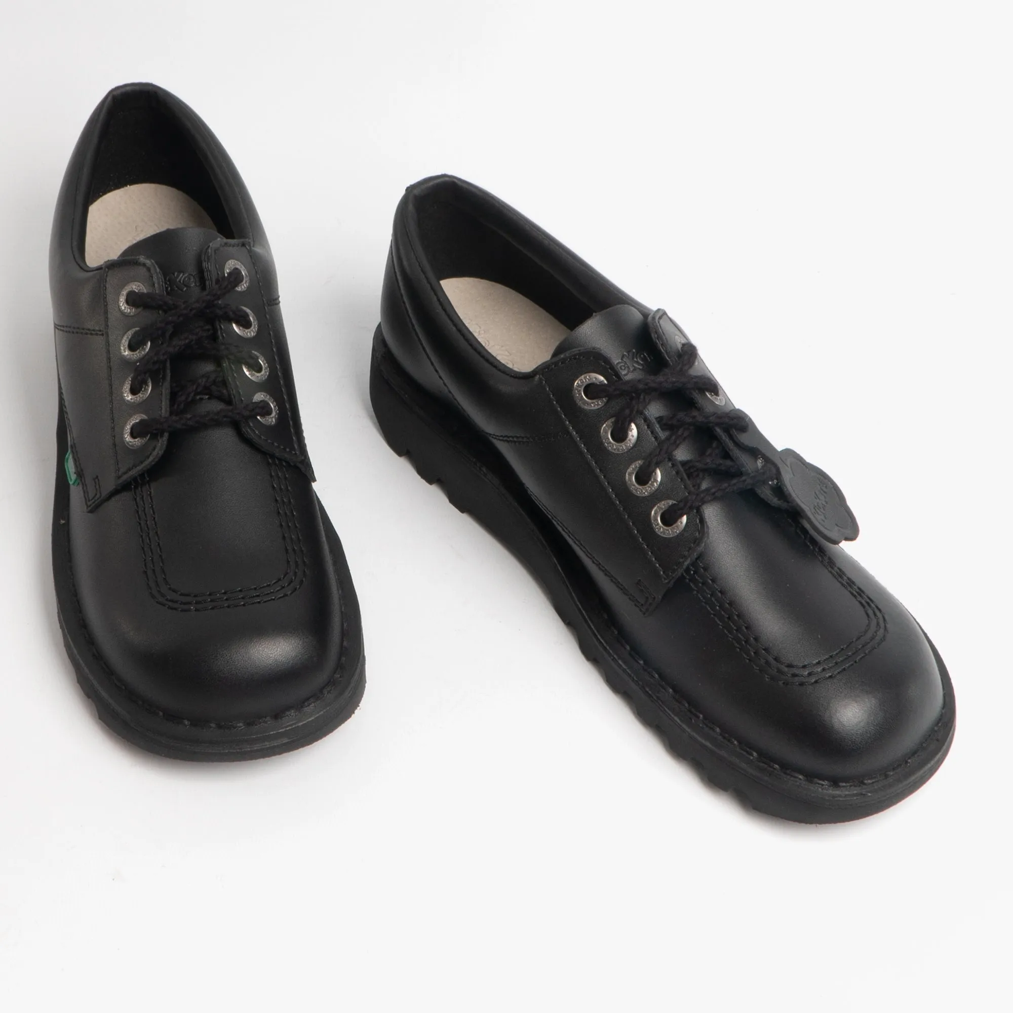 KICK LO Teen Boys Leather Shoes Black